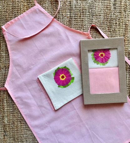 Pink Apron with Jerbra Tea Towel